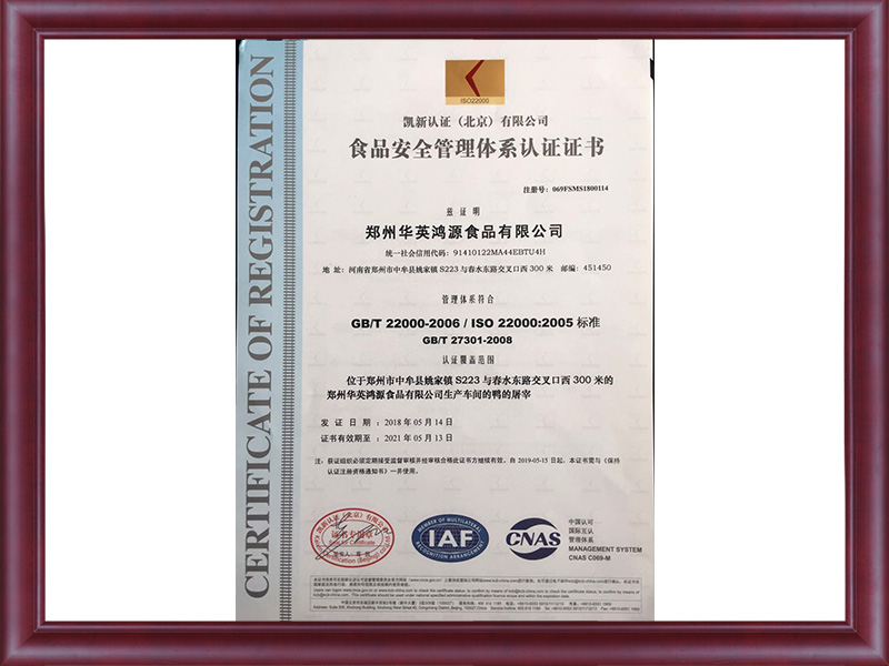 22000认证书中文